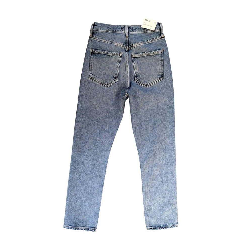 AGOLDE NWT Riley High Rise Straight Crop Jeans Shiver Wash Blue- Size 23 - Picture 3 of 8